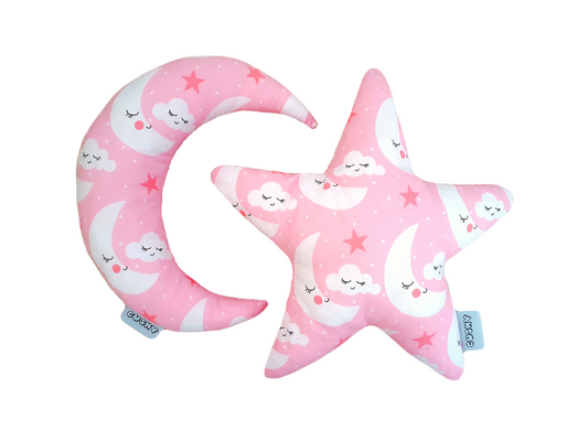 Moonlight pink star + moon